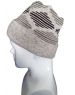 Angora wool zikzak design cap light brown